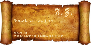 Nosztrai Zajzon névjegykártya